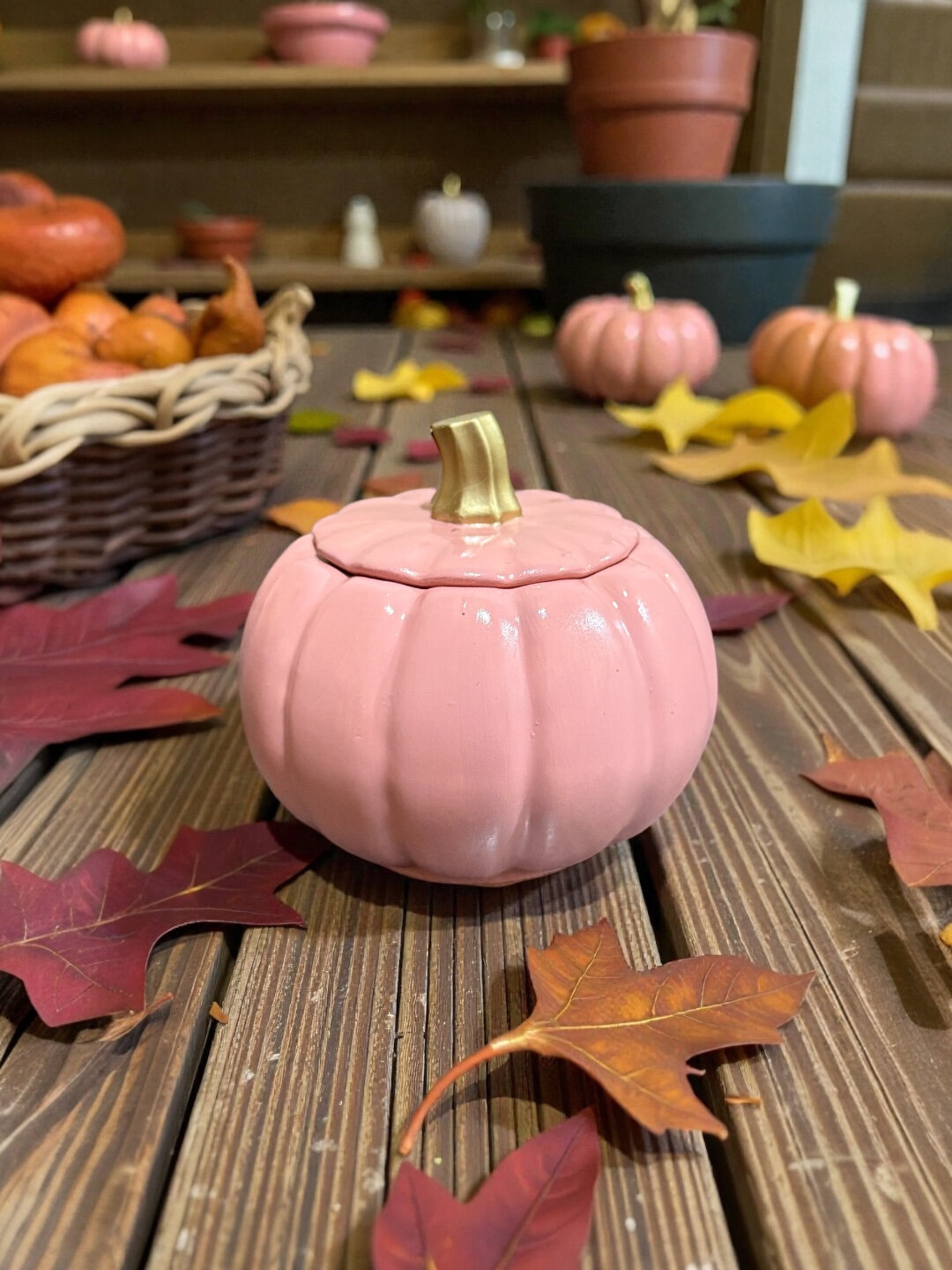 Свеча декоративная "Тыква", натуральная, из соевого воска, в шкатулке