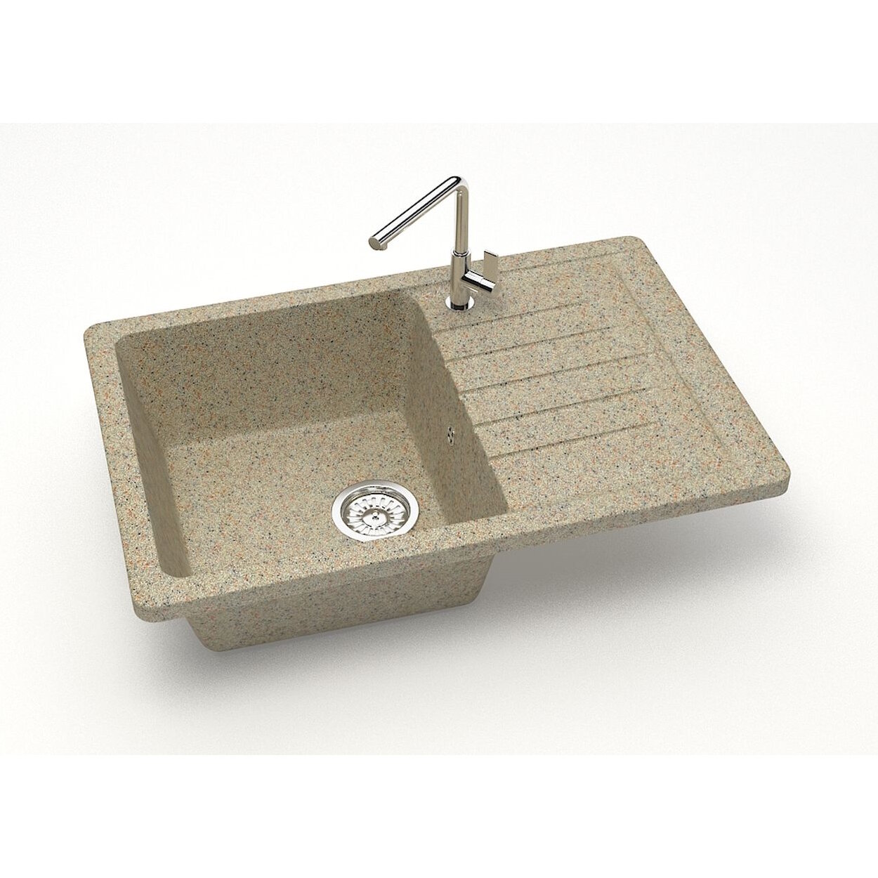 Мойка каменная Santegro SZ016-740/Q5 матовый песочный, 74х49х21 см.