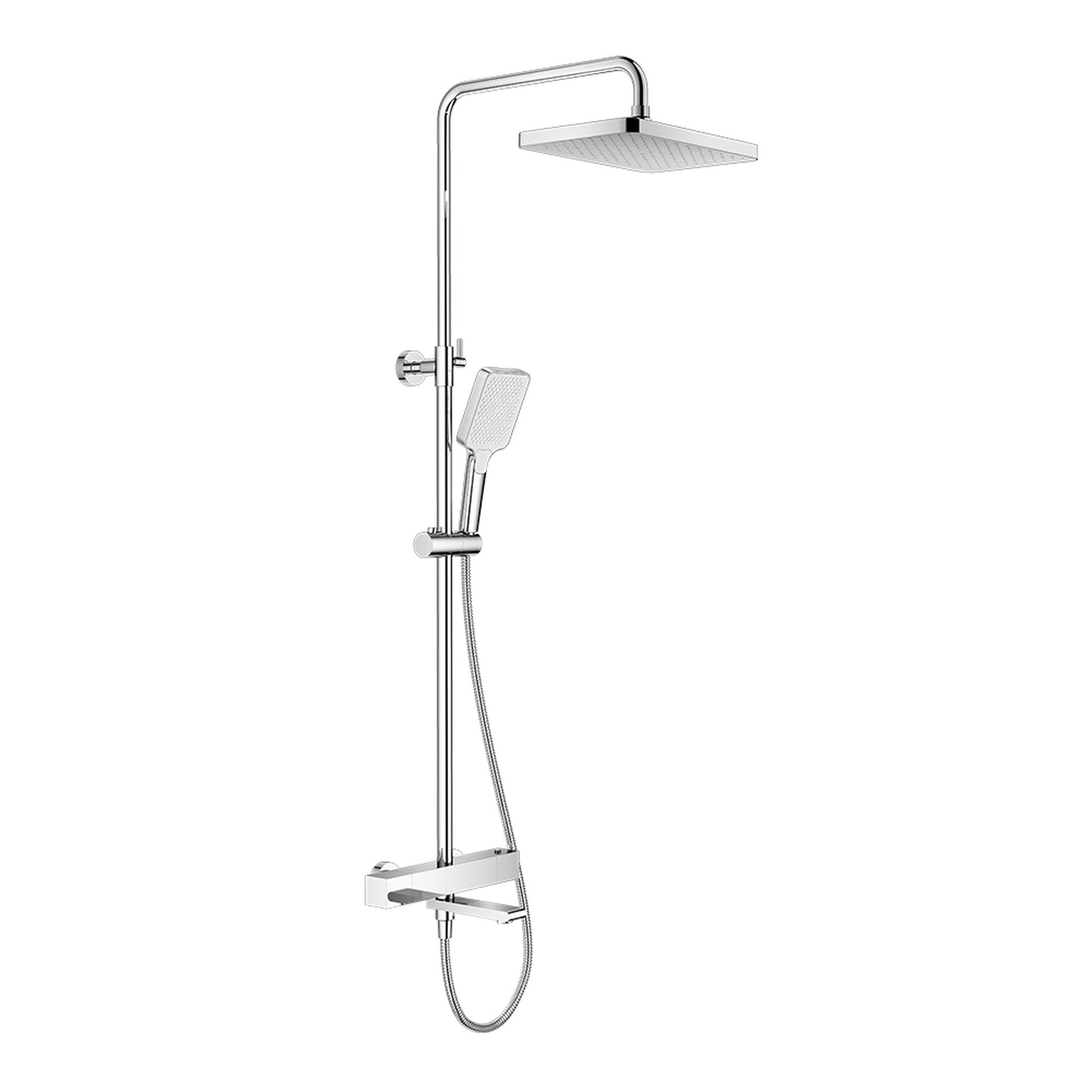 Душевая система с термостатом Splenka S224.26, форма квадратная, цвет хром