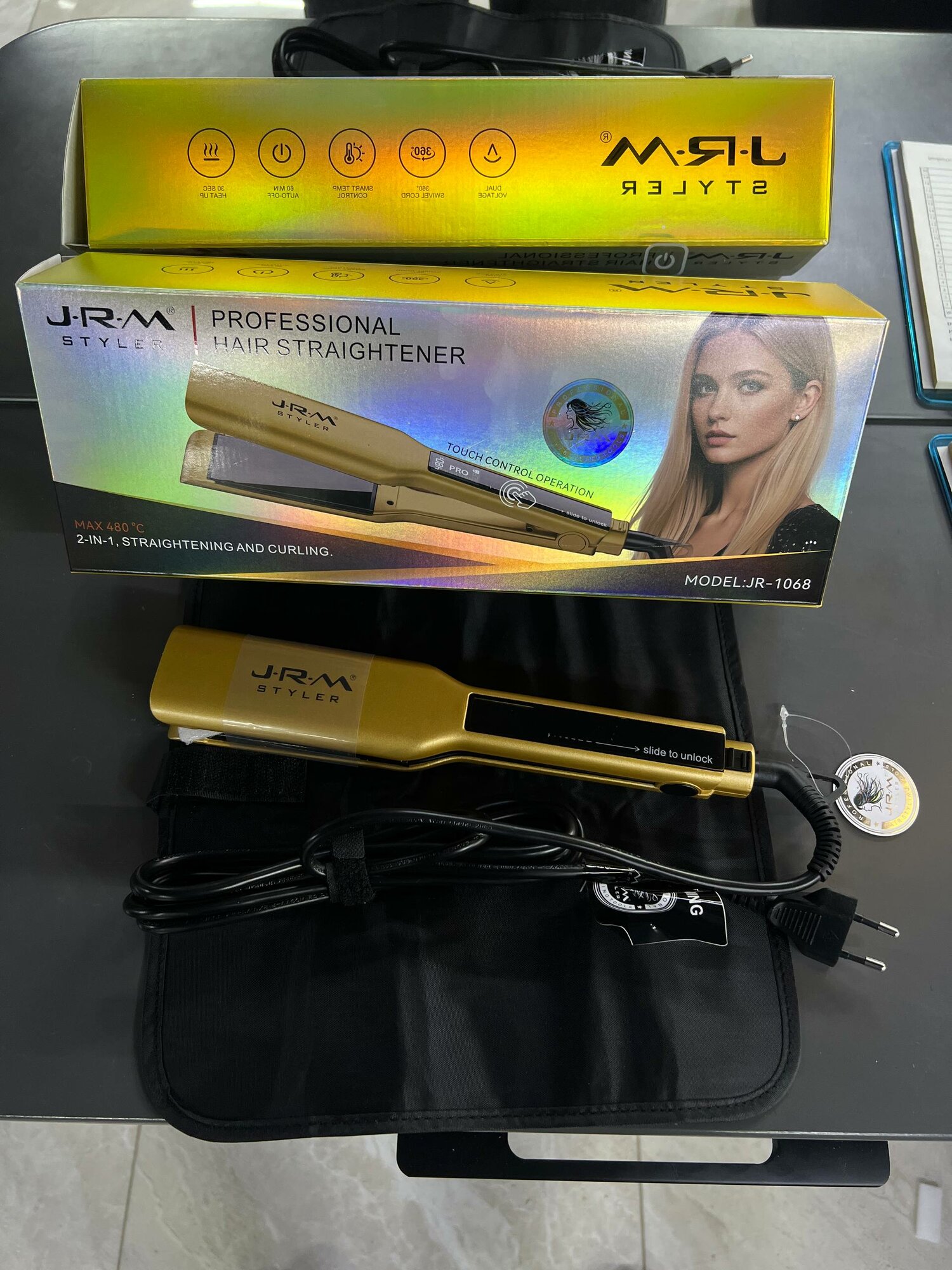 Профессиональный выпрямитель для волос JRM JR-1068 — 480°C, керамические пластины, быстрый нагрев