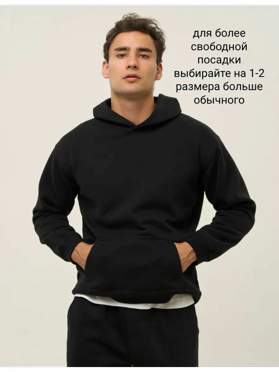 Худи размер 48-50, , черный, Черный — фото 1