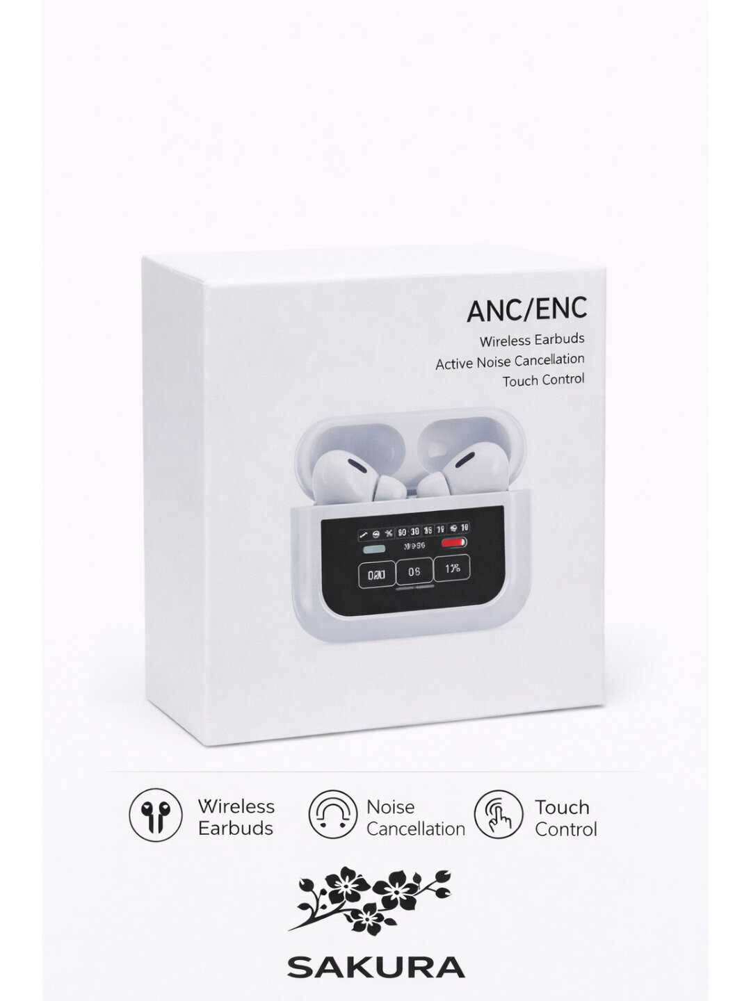Беспроводные наушники с экраном Airpods pro2 ANC/ENC Наушники Airpods Pro 2 ANC/ENC для iPhone и Android