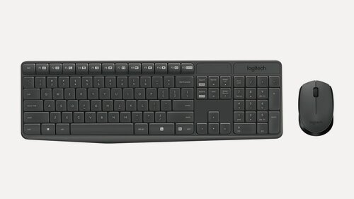 Изображение товара Комплект клавиатура + мышь Logitech MK235 Wireless Keyboard and Mouse, серый, английская/русская