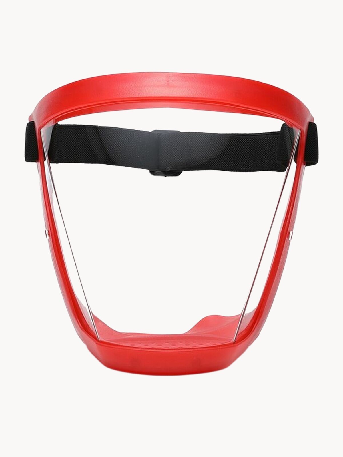 Маска защитная для триммера пластиковая строительная , щиток зашитный для лица, красный