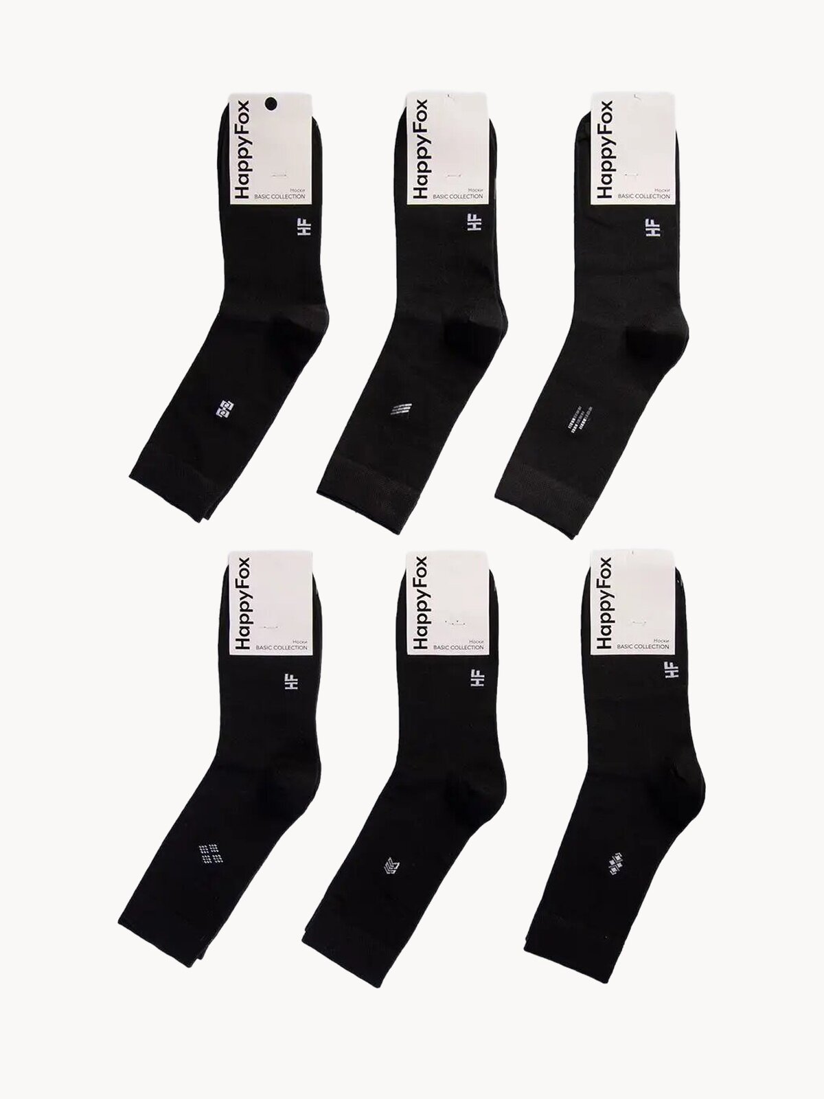 Носки Happyfox для мужчин, размер 27-29, черный, белый