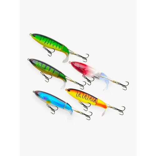 Воблеры набор 5шт. квокер с вращающимся хвостом 10 см. 16гр. плавающая приманка