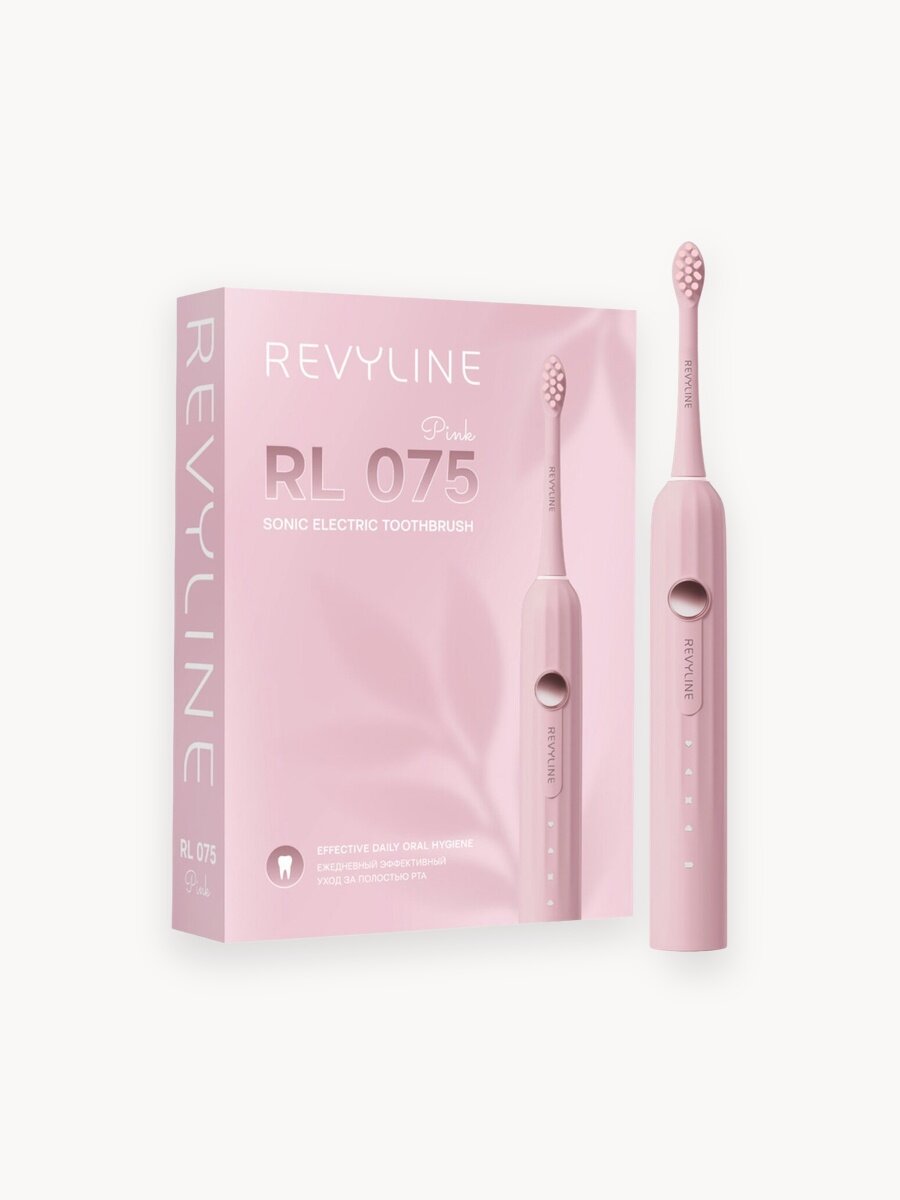 Электрическая зубная щетка Revyline Cream RL 075, звуковая, IPX7, 4 режима, розовая