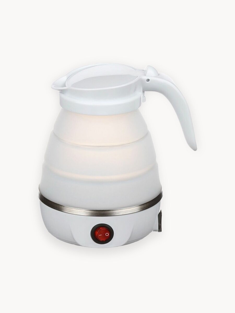 Чайник DIARDI, складной, силиконовый, с автоотключением, 600Вт, белый