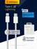 Плетеный кабель Lightning - Type C для iPhone 8-14, 2 метра / Ori...