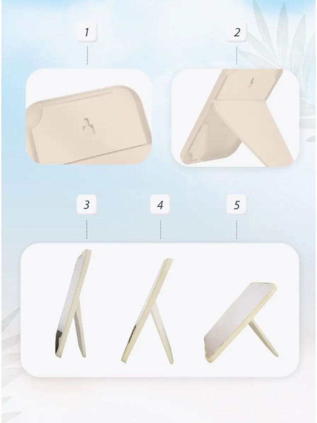 Зеркало для макияжа складное, нержавеющая сталь, прямоугольное, розовое — фото 1