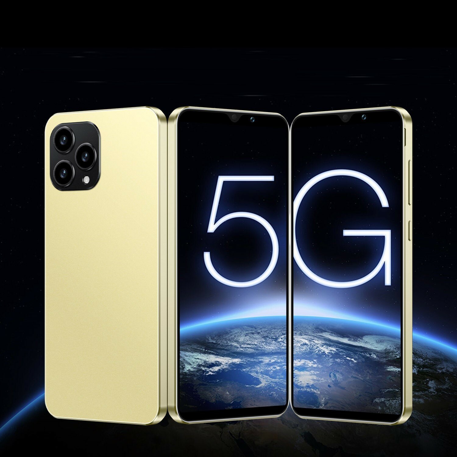 Смартфон I16 Pro Max с экраном 6,5", память 12/512 Гб, Android 8.1, золотой