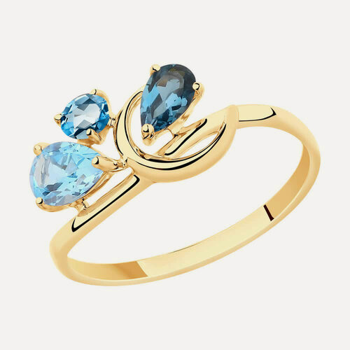 Изображение товара Кольцо, красное золото, 585 проба, топаз, Лондон топаз