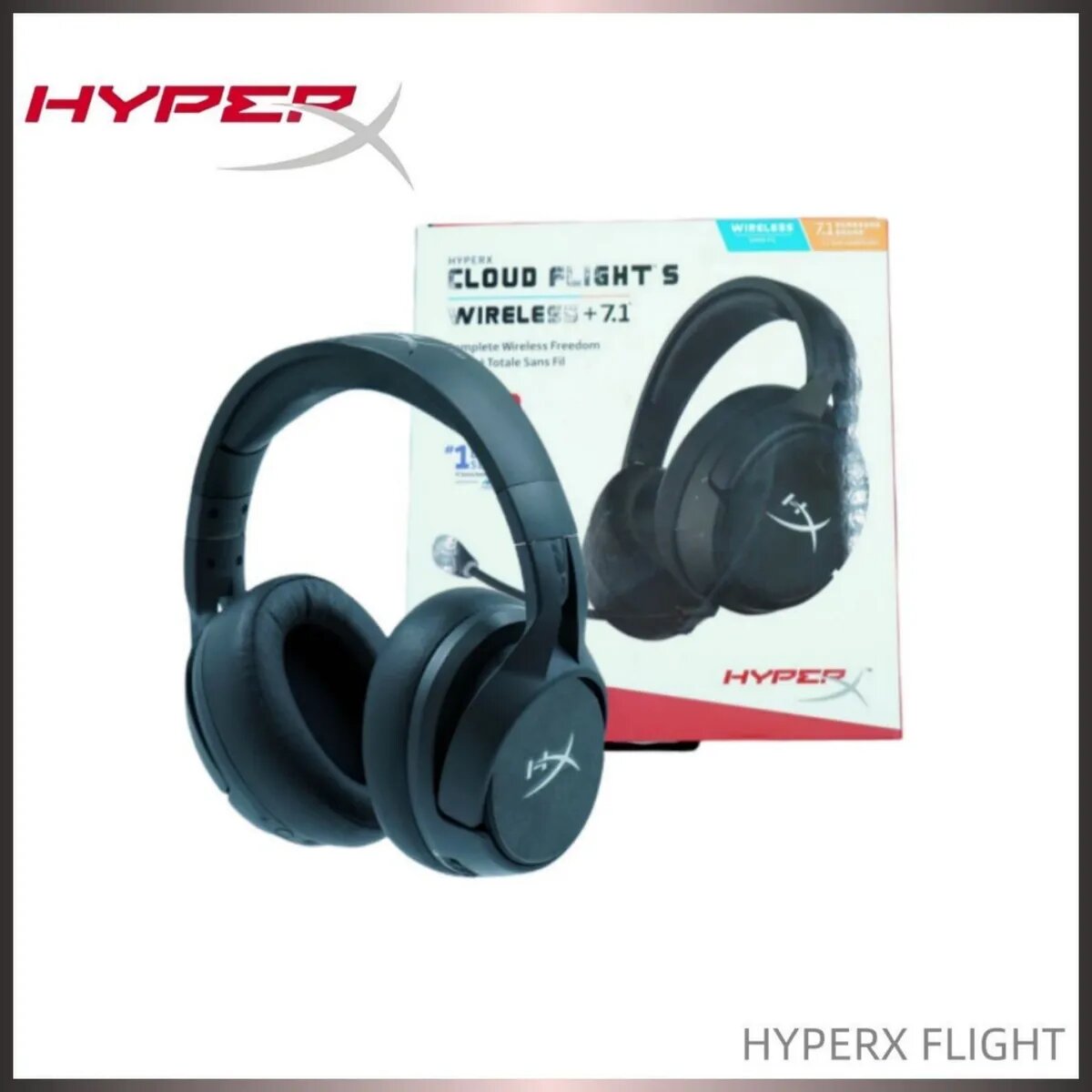 HyperX Наушники беспроводные с микрофоном, 3.5 мм, черный, серый