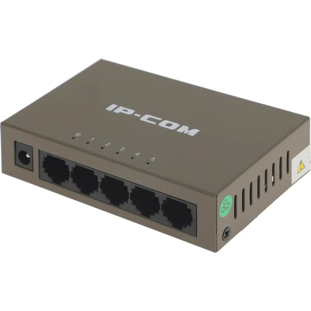 IP-COM F1005 Коммутатор неуправляемый, 5 портов, 5x100 Мбит/с, настольный, металлический корпус