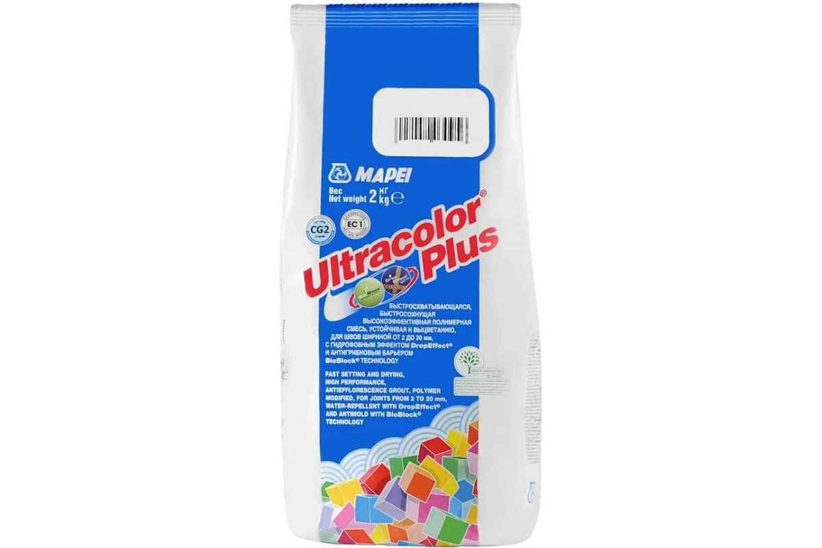 Затирка Mapei Ultracolor Plus №100 Белый мешок 2 кг / Материалы для строительства и гидроизоляции / Строительные смеси