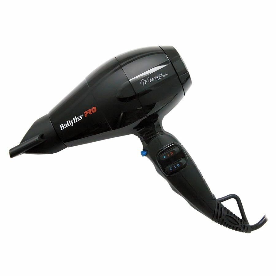 Фен Babyliss Pro Murano Ionic compact черный, мощность 2000Вт, насадок 2шт (BAB6160INRE)