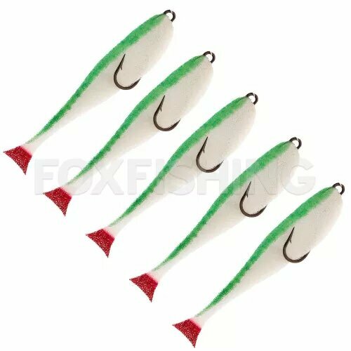 Поролоновые рыбки Контакт Незацепляйка 8см бело-зеленая 5 шт.