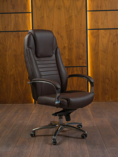 Изображение товара Кресло компьютерное офисное Т-9923 для руководителя, обивка: искусственная кожа, цвет: коричневый