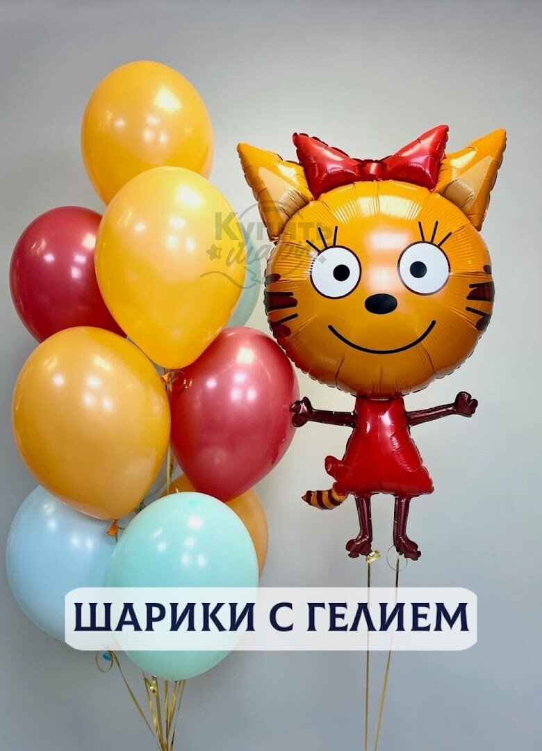 Воздушные шары с гелием, шарики воздушные "Три кота" №2728