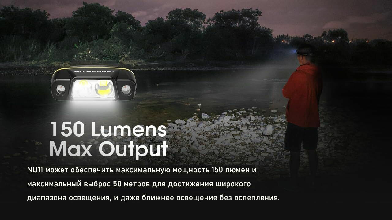 Налобный фонарь Nitecore NU11, рыбная ловля кемпинга бесконтактное управление
