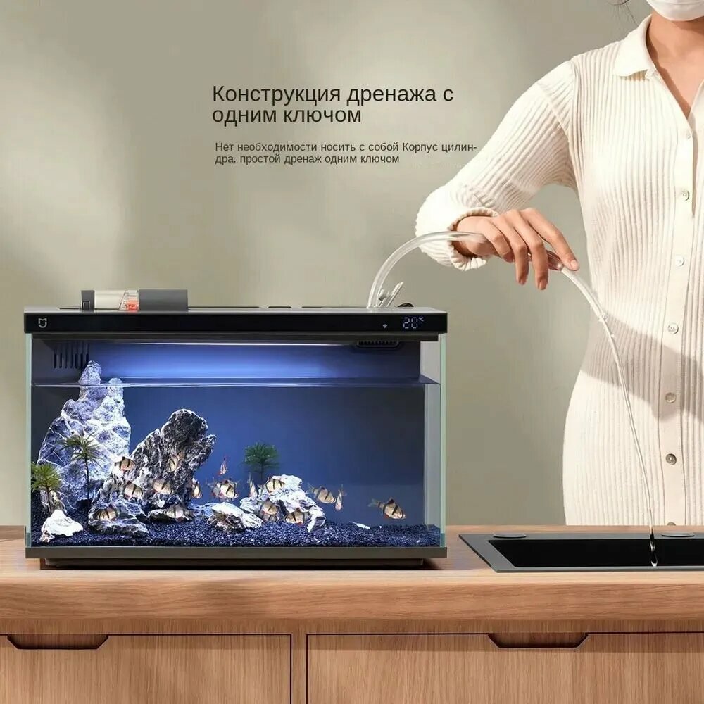 Картинки Xiaomi Mijia smart fish tank MYG100 Water Pump, дренаж одним щелчком с низким уровнем шума
