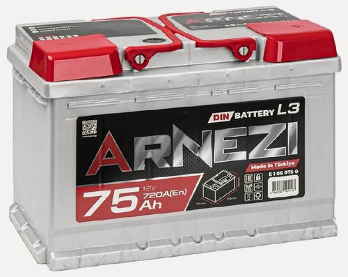 Изображение товара Аккумулятор автомобильный Arnezi DIN 75 А/ч 720 А обр. пол. Евро авто (278х175х190) E1060750