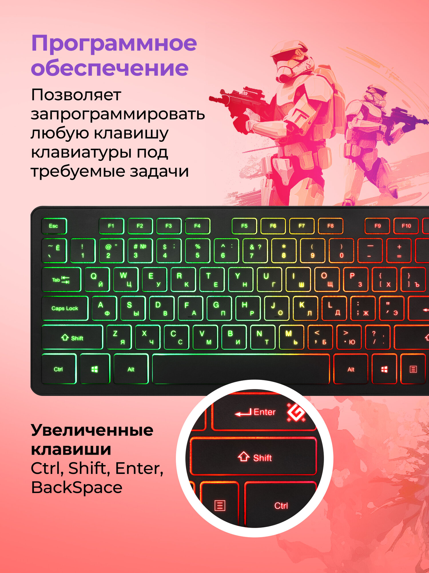 Игровой набор Defender Tark C-779 RU, Light, мышь+клавиатура+ковер — фото 1