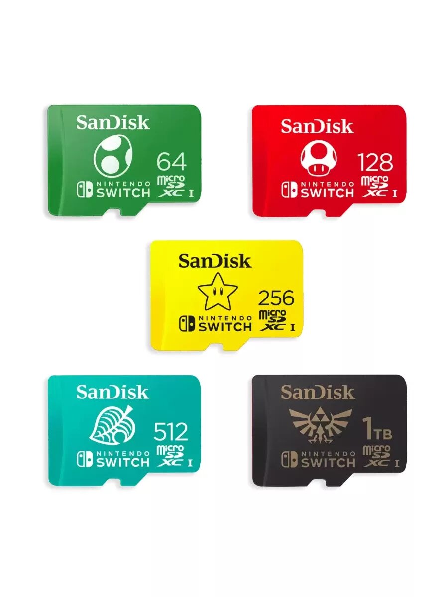 Карта памяти SanDisk microSDXC UHS-I card for Nintendo Switch 256GB. Цвет: желтый — фото 1
