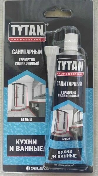 Герметик санитарный 85мл бесцветный силиконовый Tytan Professional / Гидропласт