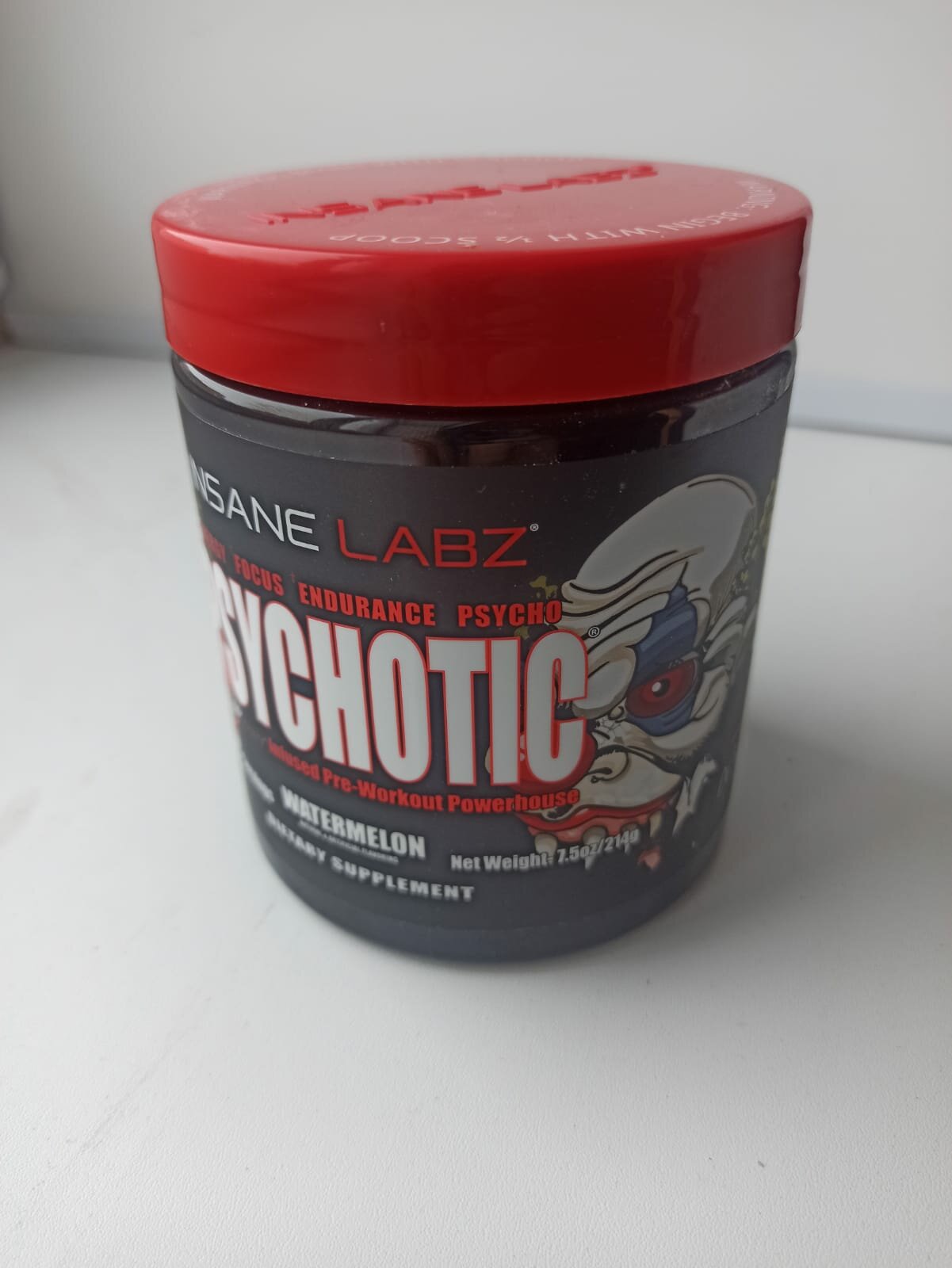 Предтренировочный комплекс от Insane Labz PSYCHOTIC со вкусом голубая малина 220 гр, 35 порций, white edition