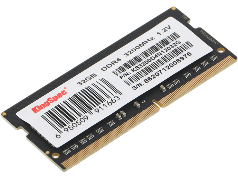 Оперативная память Kingspec DDR4 SO-DIMM 32GB 3200MHz CL17 1x32GB 1.2V 260-pin