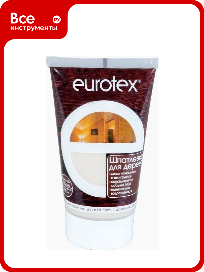 Шпатлевка ПО дереву Eurotex сосна 0,225 КГ 17745