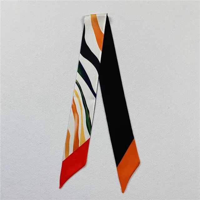 Картина маслом Цвет Бар сумка шарф модные узкие хиджаб шарф брендовая Femme бандана шелковый платок шарфы для женская головная повязка