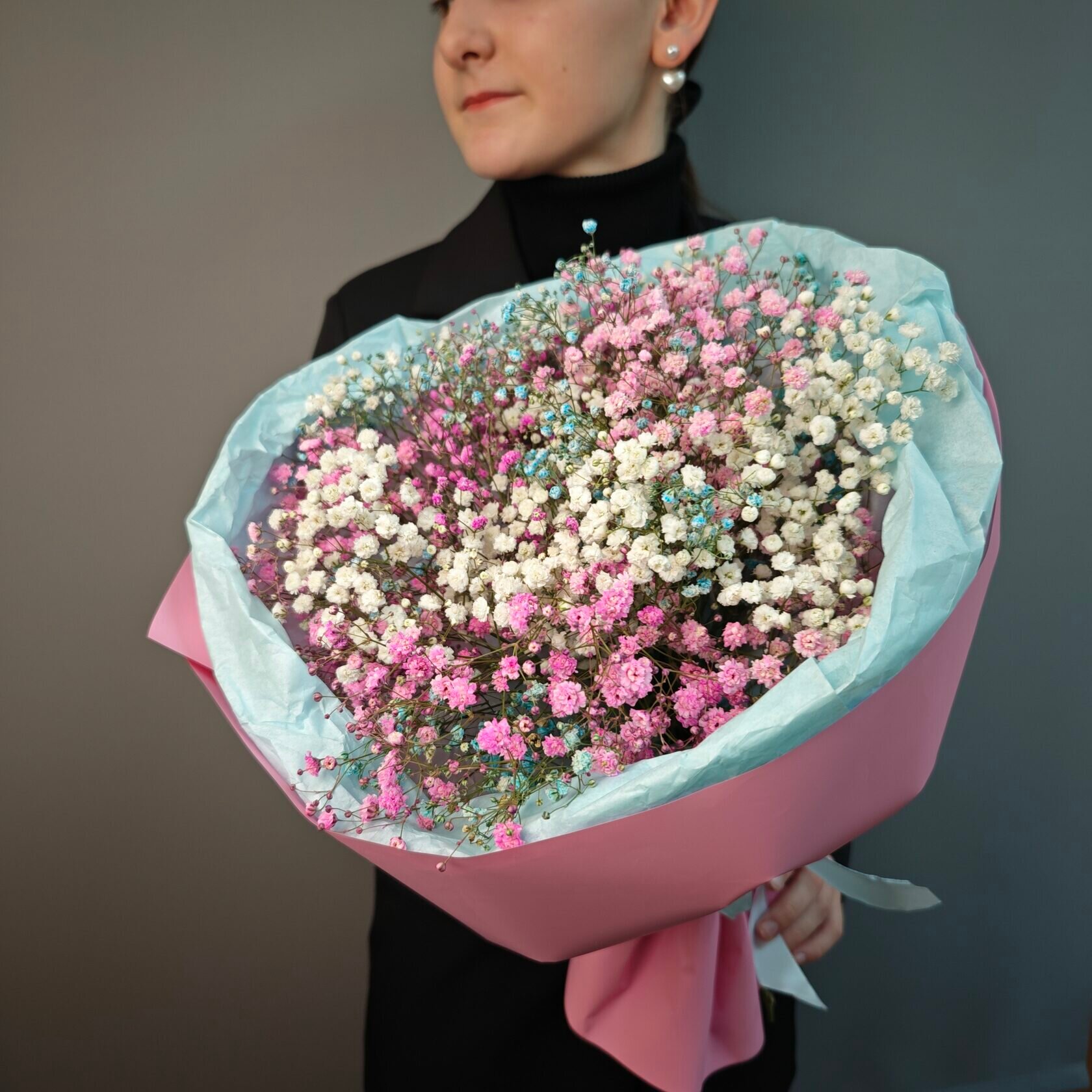 Букет с гипсофилой - M