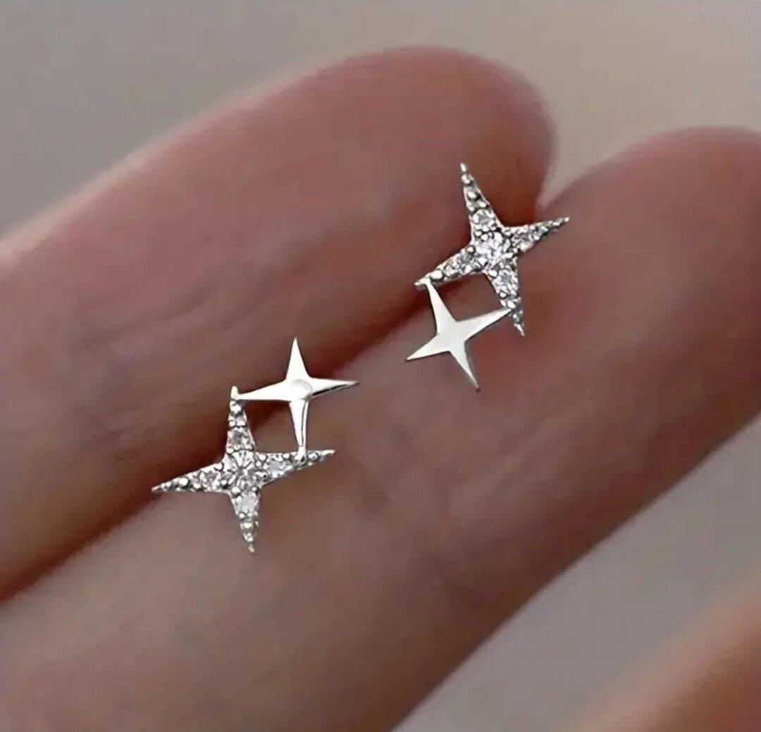 Серьги конго, металл, серебро