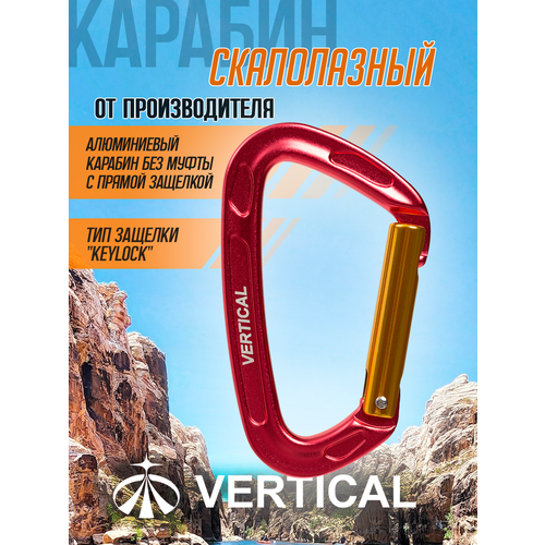 Карабин cкалолазный с прямой защелкой (Keylock), алюминий. Вертикаль