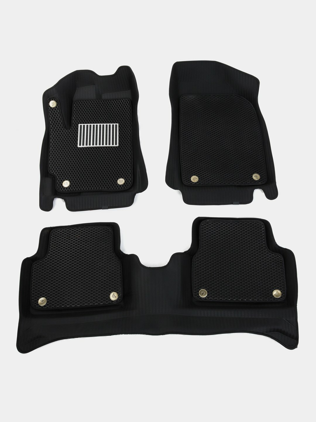 Коврики EVA для Chevrolet Cobalt, передние, универсальные, влаговпитывающие, чёрные 7D — фото 1