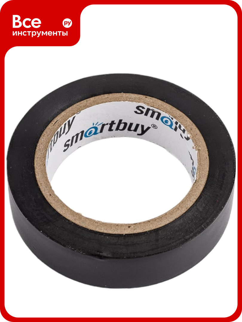 Изолента Smartbuy 0.13х15 мм 10 метров черная SBE-IT-15-10-b