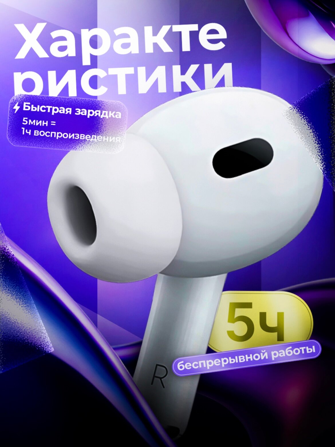 Беспроводные наушники A.Pods Pro 2 , Type-C, with MagSafe Charging Case, с шумоподавлением, белые — фото 1