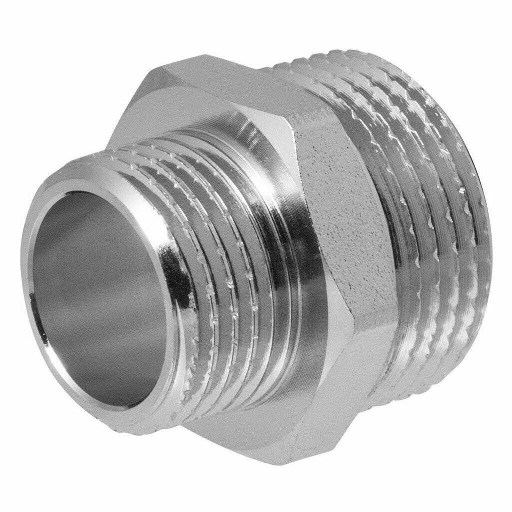 Ниппель-переходник MPF латунь CW617N никелированный 3/4