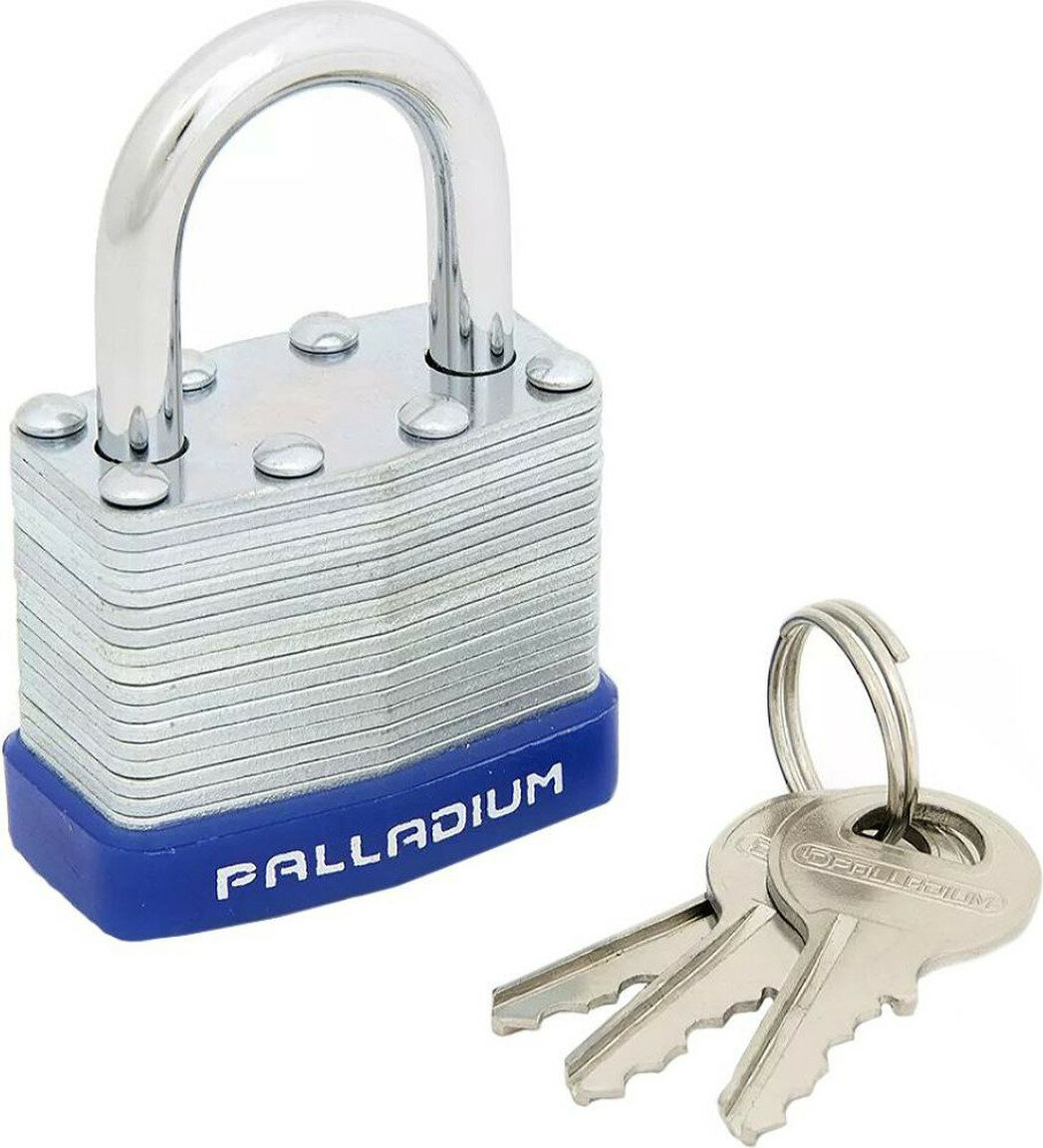 Замок навесной Palladium 901S-40 синий сталь 40x33 мм 3 ключа