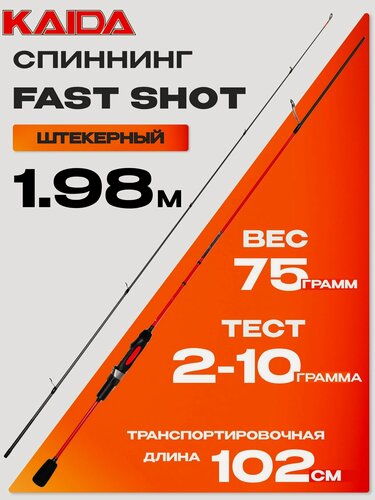 Изображение товара Спиннинг KAIDA FAST SHOT 780 (1.98м, 2-10гр)