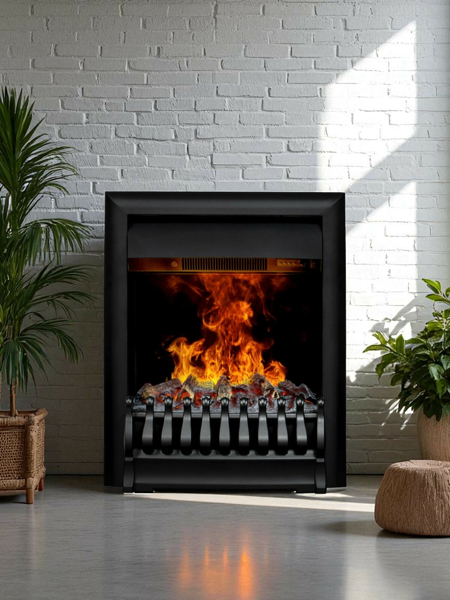 Электроочаг RealFlame Oregan 3D, имитация живого пламени 3D, обогрев, увлажнение, звуковой эффект, пульт ду