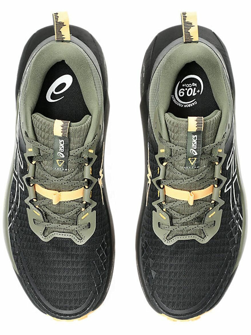 Кроссовки ASICS GEL-TRABUCO 13, полнота F, размер 11 US, черный/зеленый — фото 1