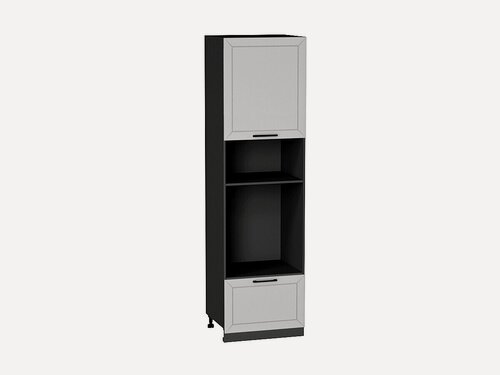 Изображение товара Шкаф пенал с 1-ой дверцей и ящиком под технику Глетчер, цвет фасада Гейнсборо Силк, цвет каркаса Graphite, 2132*600*574 мм