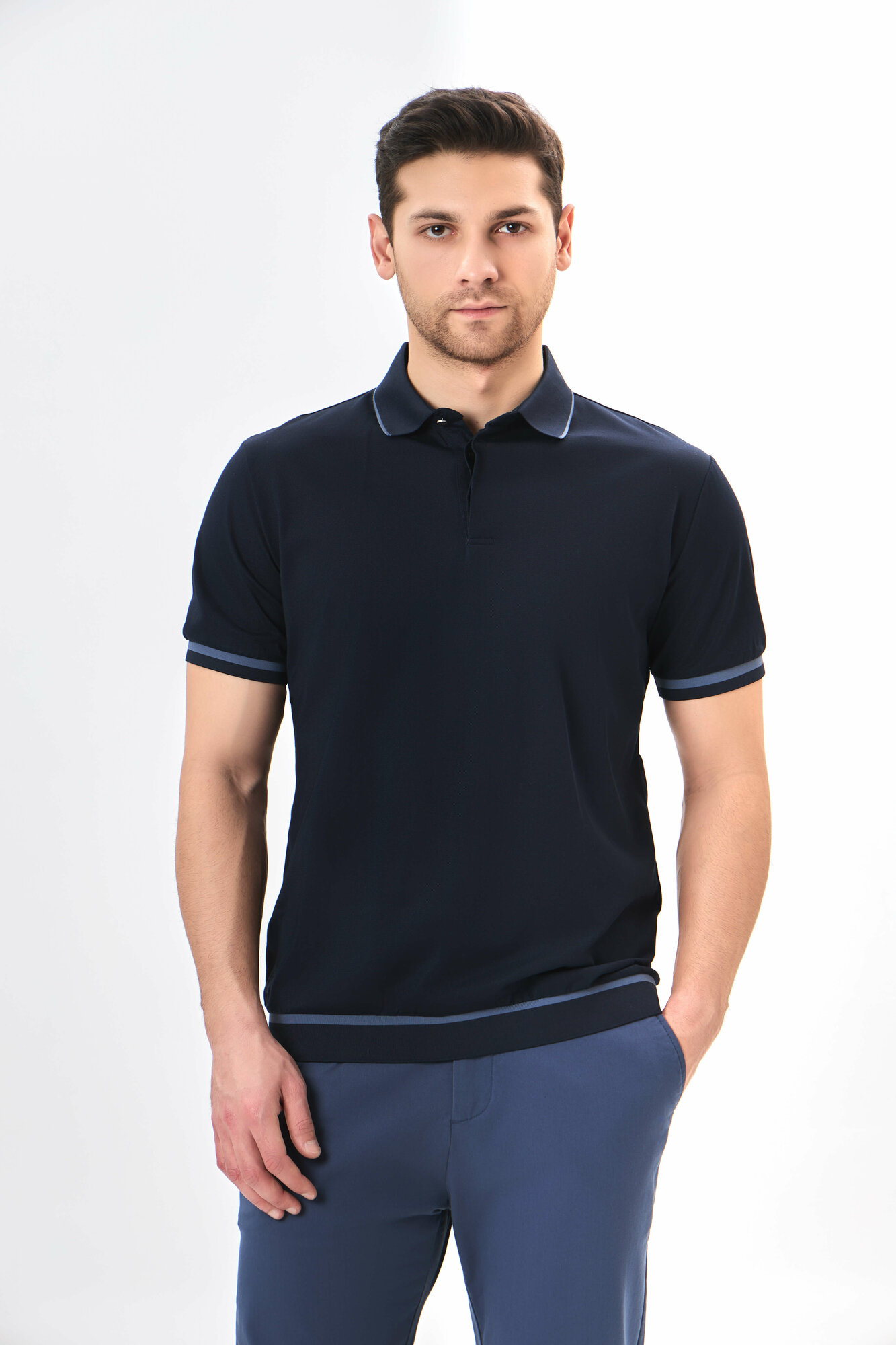 Поло спортивное TERRA PRO, размер M, navy
