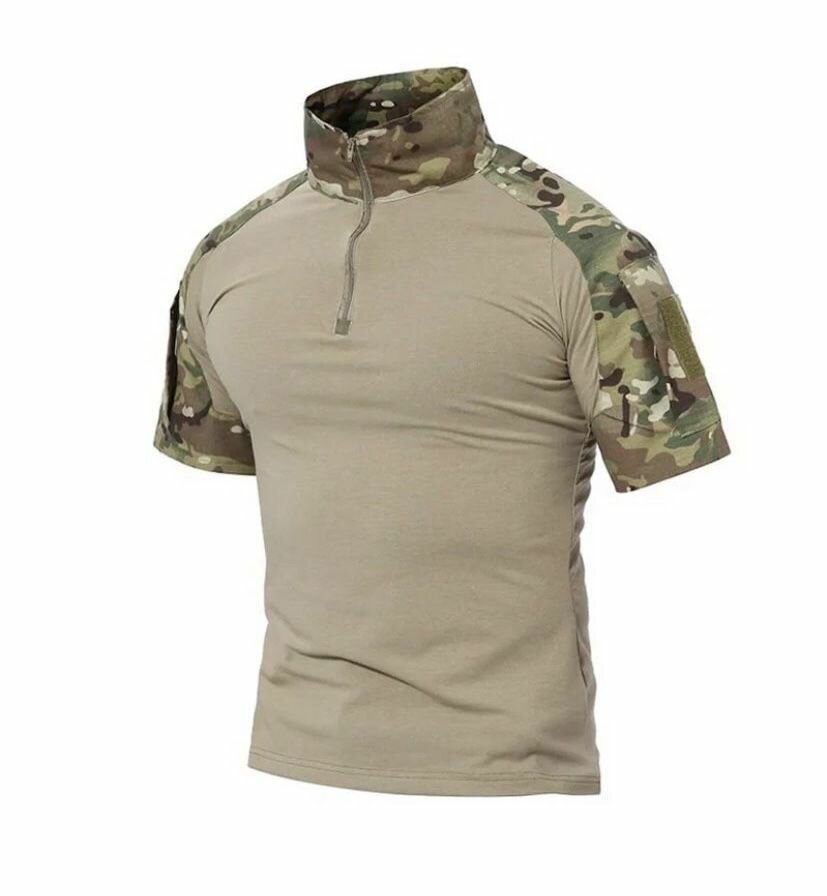 Боевая тактическая футболка камуфляж мультикам тактическая рубашка 3XL