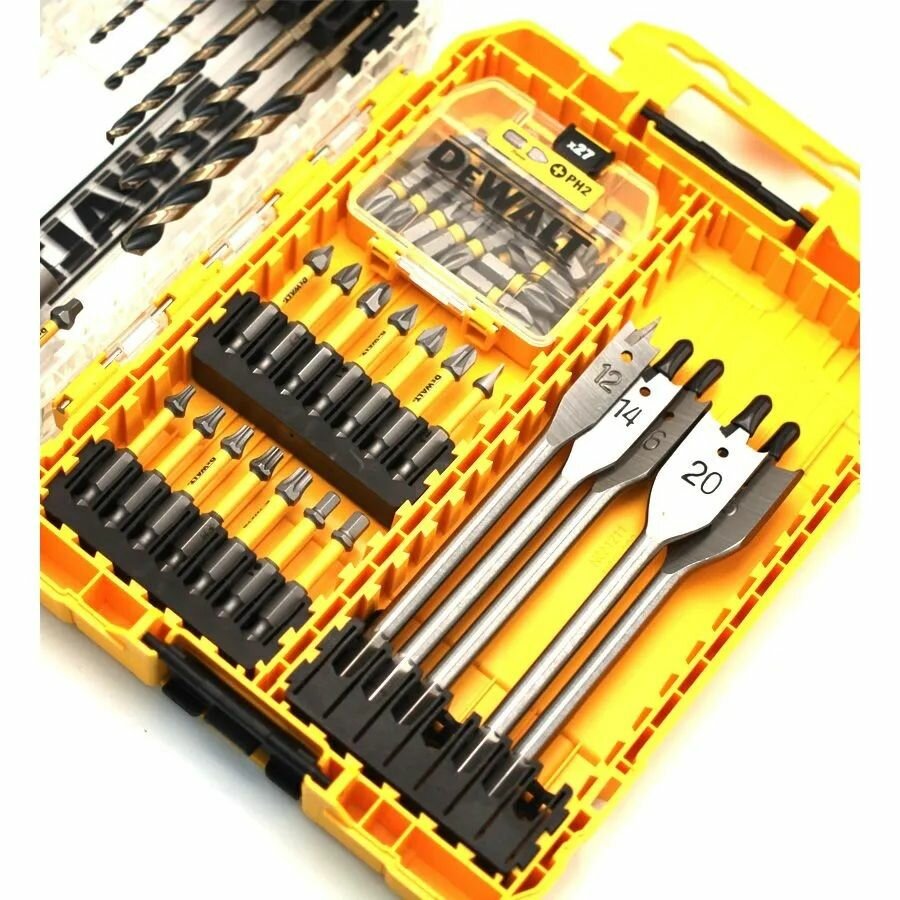 Набор бит и сверл DEWALT DWACS61P, 61штука, жёлтый, в кейсе. — фото 1