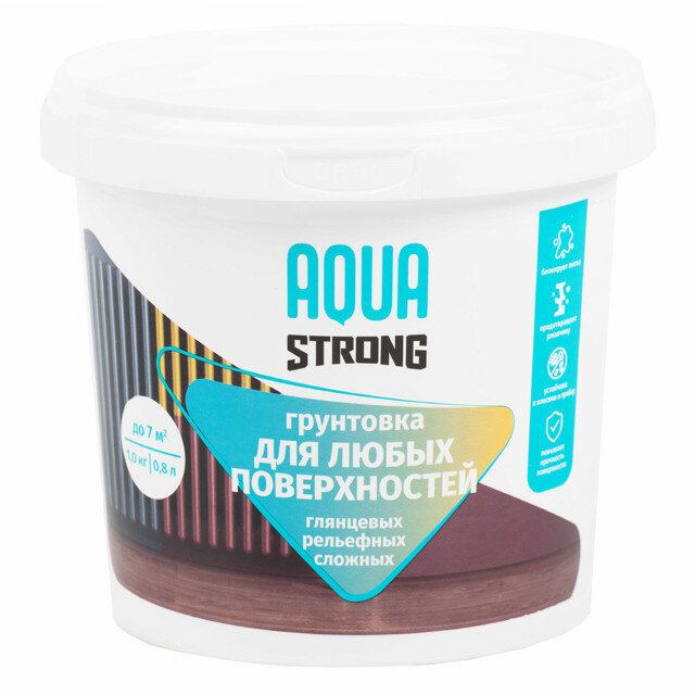 Грунтовка в д AQUASTRONG для любых поверхностей 1 0 кг прозрачная  арт  4607130865767