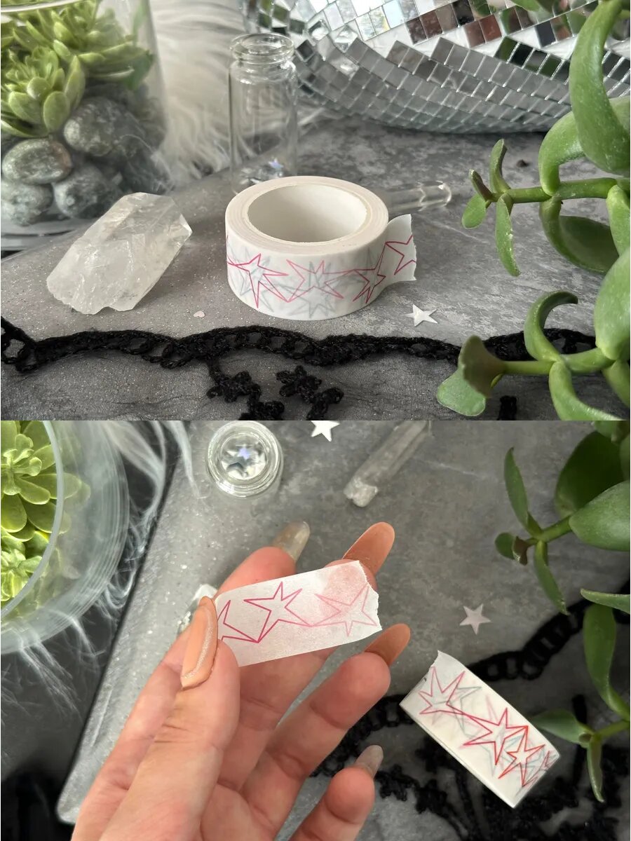 Бумажный скотч 'звёзды', 10 метров — фото 1